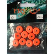 Грузило вухатий для риболовлі, таблетка (ексцентрик) колір Silvereyes Orange, 10шт в уп., вага 8г